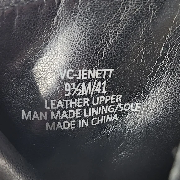 Vince Camuto Jenett Black Leather Rouched Open-Toe Sling-Back High-Heel Sandals - Picture 10 of 11